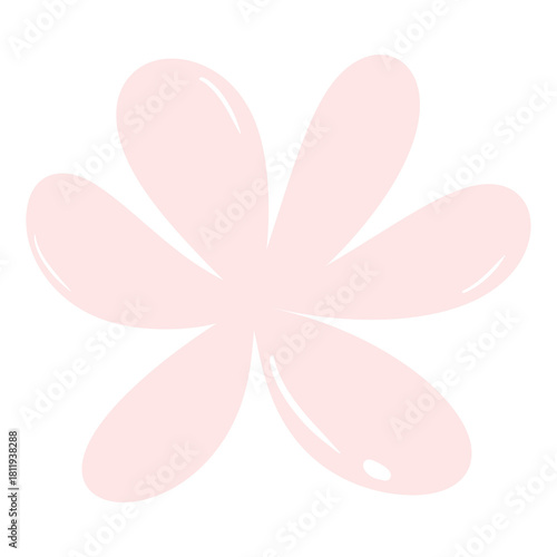 Soft Pink Six-Petal Flower Blossom Icon - Spring, Cute, and Nature Decoration
