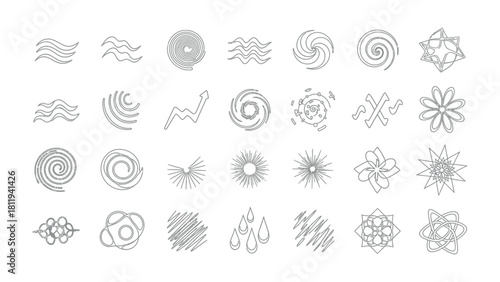 Abstract Pattern Elements: A curated collection of minimalistic, elegant abstract pattern elements, perfect for design and adding a touch of sophistication to any creative project. 