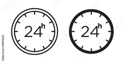 24 Hrs icons set. Pixel Perfect scalable icons.