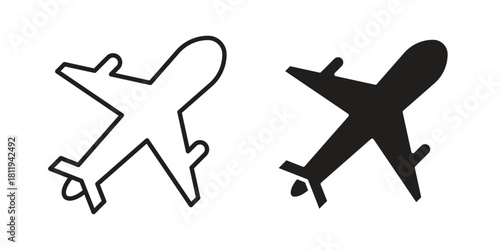 Airplane icons set. Pixel Perfect scalable icons.