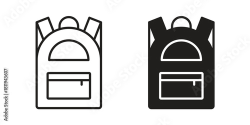 Backpack icons set. Pixel Perfect scalable icons.