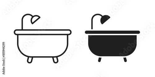 Bathroom icons set. Pixel Perfect scalable icons.