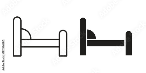 Bed icons set. Pixel Perfect scalable icons.