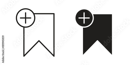 Bookmark add icons set. Pixel Perfect scalable icons.