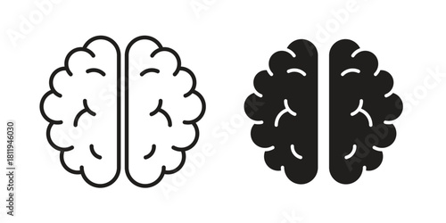 Brain icons set. Pixel Perfect scalable icons.