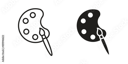 Brush and Palette icons set. Pixel Perfect scalable icons.