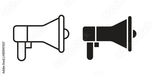 Bullhorn icons set. Pixel Perfect scalable icons.