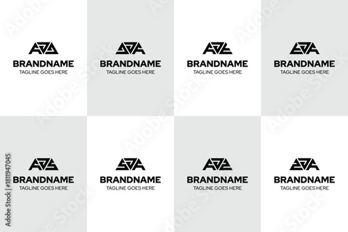 Letters AJJ JJA AJT TJA AJS SJA AJZ ZJA  Logo Set