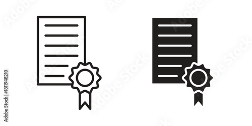 Certificate icons set. Pixel Perfect scalable icons.