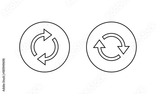 Refresh and reload line icon. Update, sync, or repeat symbol in circular outline