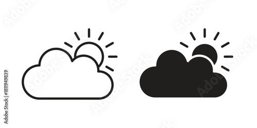 Cloudy Day icons set. Pixel Perfect scalable icons.