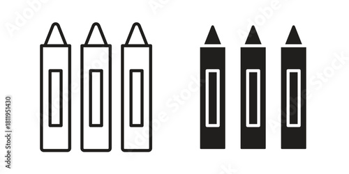 Crayon icons set. Pixel Perfect scalable icons.