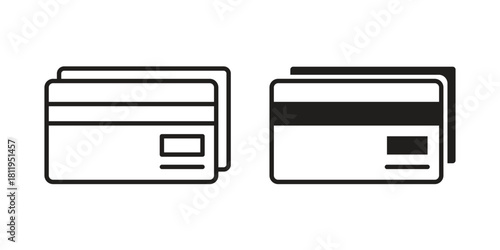 Credit card icons set. Pixel Perfect scalable icons.