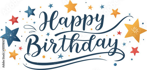 Happy birthday style vintage. Vector illustration. Vector realistic isolated golden balloon text of Happy Birthday on the transparent background. Concept of celebration and happy birthday holiday.