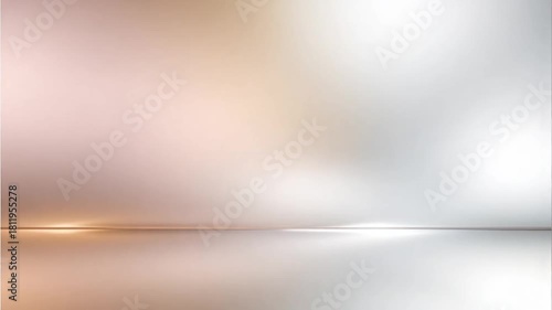 Warm golden light washes over a modern studio space, creating an elegant and inviting atmosphere perfect for product showcases or creative projects.