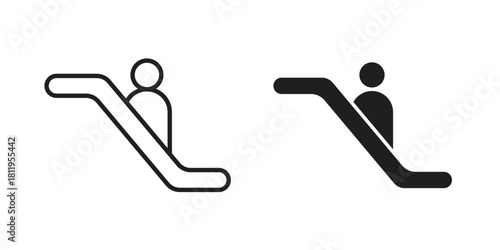 Escalator icons set. Pixel Perfect scalable icons.