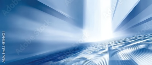 Abstract futuristic blue design with light