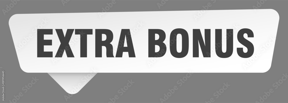 Fototapeta premium extra bonus sign. extra bonus white sticker isolated on gray background
