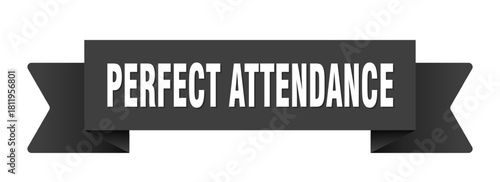 perfect attendance ribbon isolated on transparent background. perfect attendance ribbon