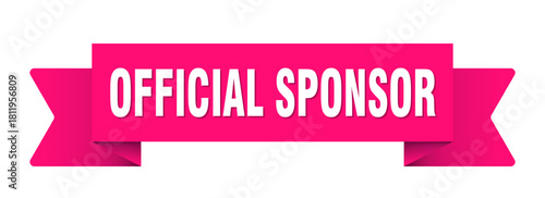 official sponsor ribbon isolated on transparent background. official sponsor ribbon