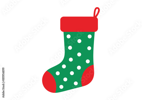 illustration of green Christmas stockings