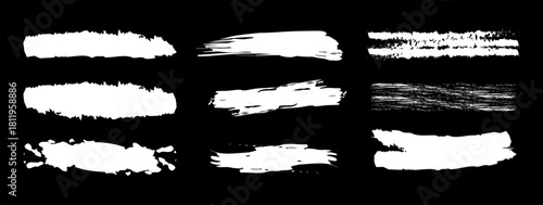 set of black and white grunge banners