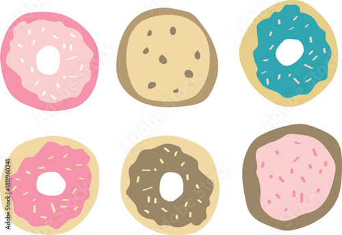 pastel doodle donuts and cookies