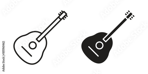Guitar icons set. Pixel Perfect scalable icons.