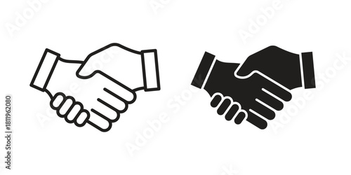 Handshake icons set. Pixel Perfect scalable icons.