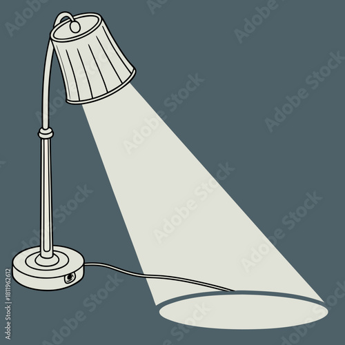 Floor Lamp Illuminating a Dark Room with a Spotlight Effect Keywords: lamp, floor lamp, light