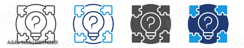 problem solving icon set multiple style