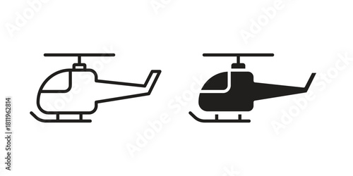 Helicopter icons set. Pixel Perfect scalable icons.