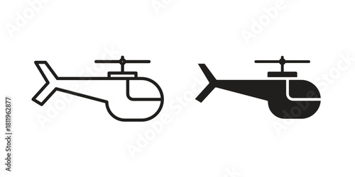 Helicopter icons set. Pixel Perfect scalable icons.