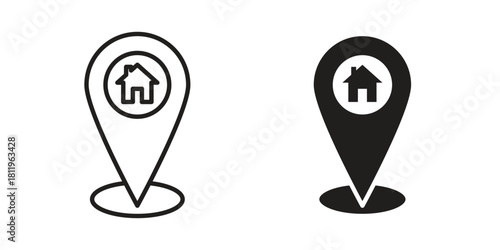 Home location icons set. Pixel Perfect scalable icons.