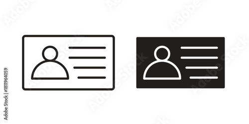 Identity card icons set. Pixel Perfect scalable icons.