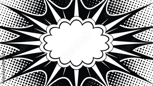 Pop Art Comic Explosion Speech Bubble Template