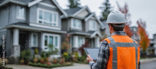 Home Inspector Examining New Construction Property for Quality Assurance.