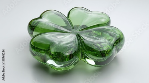 Glass Four-Leaf Clover - Symbol of Luck and Irish Heritage.