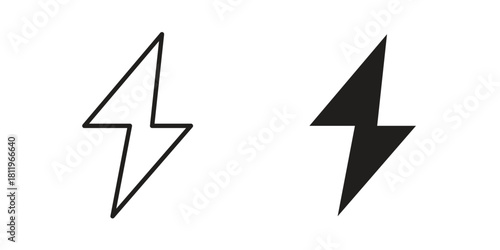 Lightning bolt icons set. Pixel Perfect scalable icons.