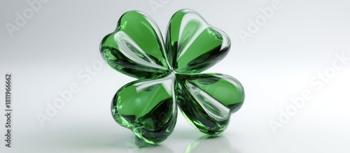 Glass Four-Leaf Clover - A Symbol of Luck and Irish Heritage.