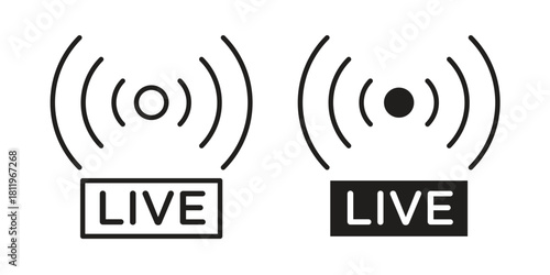 Live streaming icons set. Pixel Perfect scalable icons.