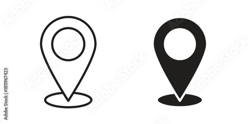 Location pin icons set. Pixel Perfect scalable icons.