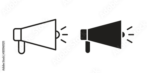 Megaphone icons set. Pixel Perfect scalable icons.