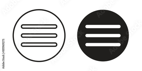 Menu icons set. Pixel Perfect scalable icons.