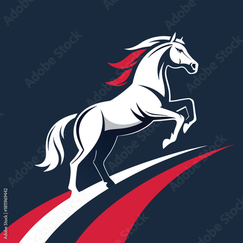 Horse head mascot, Elegant horse logo icons. Royal stallion symbol design. Equine stables sign. Equestrian brand emblems. Vector illustration.	