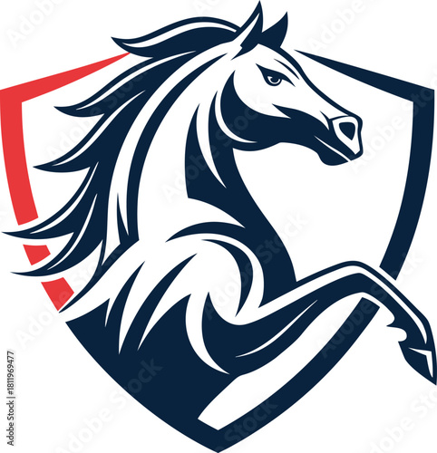 Horse head mascot, Elegant horse logo icons. Royal stallion symbol design. Equine stables sign. Equestrian brand emblems. Vector illustration.	