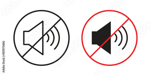 Mute icons set. Pixel Perfect scalable icons.
