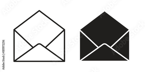 Open envelope icons set. Pixel Perfect scalable icons.