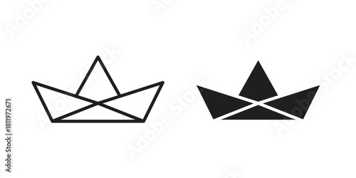 Paper boat icons set. Pixel Perfect scalable icons.