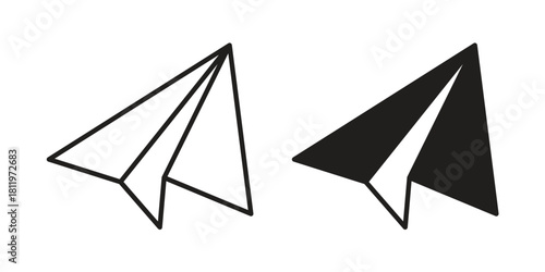 Paper plane icons set. Pixel Perfect scalable icons.